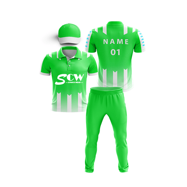Cricket Uniform -CU-01 Cricket Wear Starco Wear Full Set (Shirt+Pant+Cap) COMBO 3 Summer