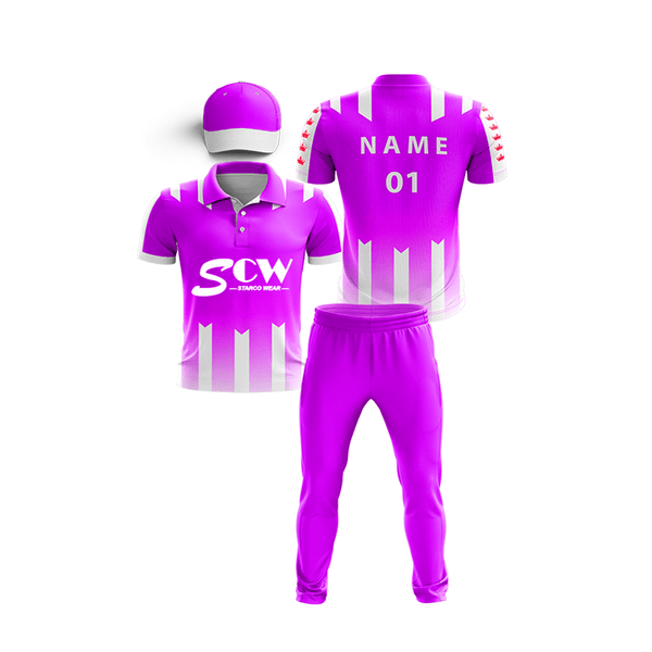 Cricket Uniform -CU-01 Cricket Wear Starco Wear Full Set (Shirt+Pant+Cap) COMBO 4 Summer