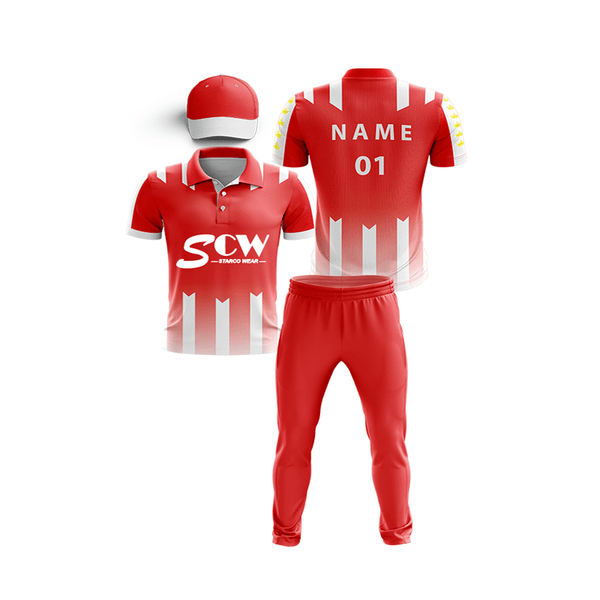 Cricket Uniform -CU-01 Cricket Wear Starco Wear Full Set (Shirt+Pant+Cap) COMBO 5 Summer