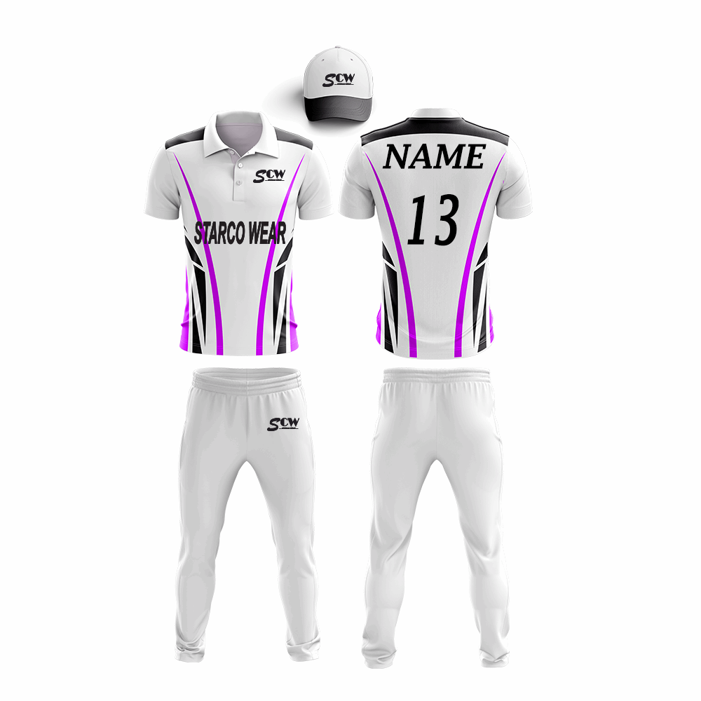 Cricket Jersey Kit Uniform Fully Customized Color Clothing Purple & Sky Blue  2 Piece Set - Cricket