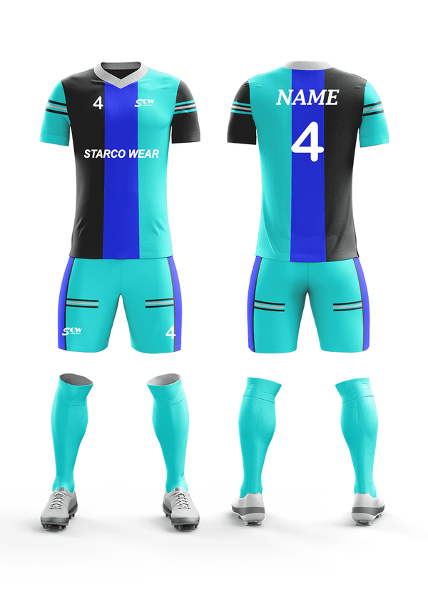 Soccer Uniform Sublimation -SR-09 Soccer Wear Starco Wear Full Set(Shirt+Short+Socks) COMBO 5 Summer