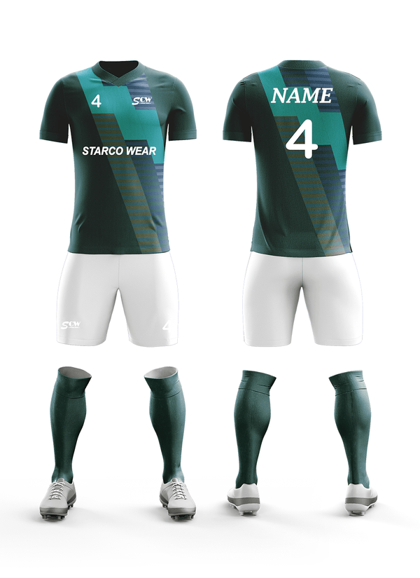 Sublimation Soccer Uniform -SR-02 Soccer Wear Starco Wear Full Set(Shirt+Short+Socks) COMBO 5 Summer