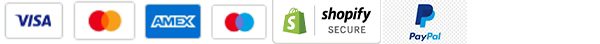 Visa, Mastercard, American Express, Maestro, Shopify Secure and PayPal accepted